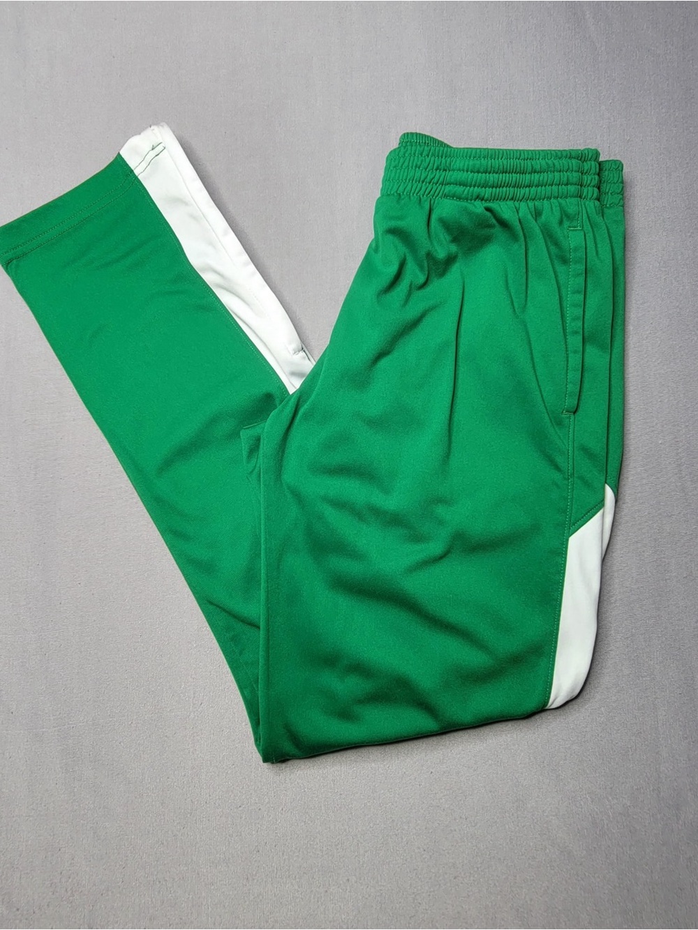Augusta womens Sportswear Green Track Pants with White Panels size XS